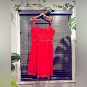 Tahari scarlet red chiffon dress
